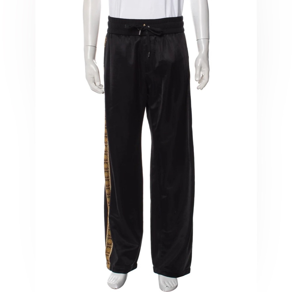 Versace Men’s Track Pant with Drawstring & Gold Logo down Legs Size Large